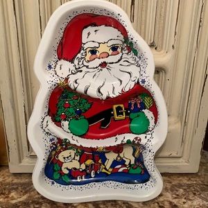 Vintage plastic Santa tray